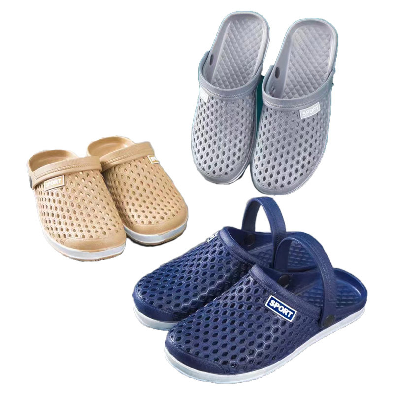 Spot Crocs outside wear Baotou couple slippers household PVC anti-slip summer anti-odor breathable cool slippers wholesale