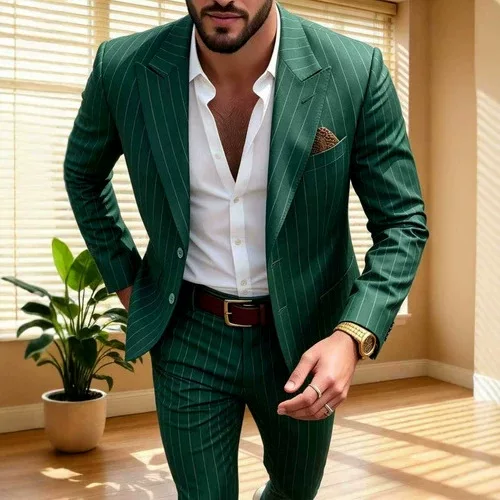 New Style Men's Suit Set, High-End Small Suit, Korean Style Business Slim-Fit Suit