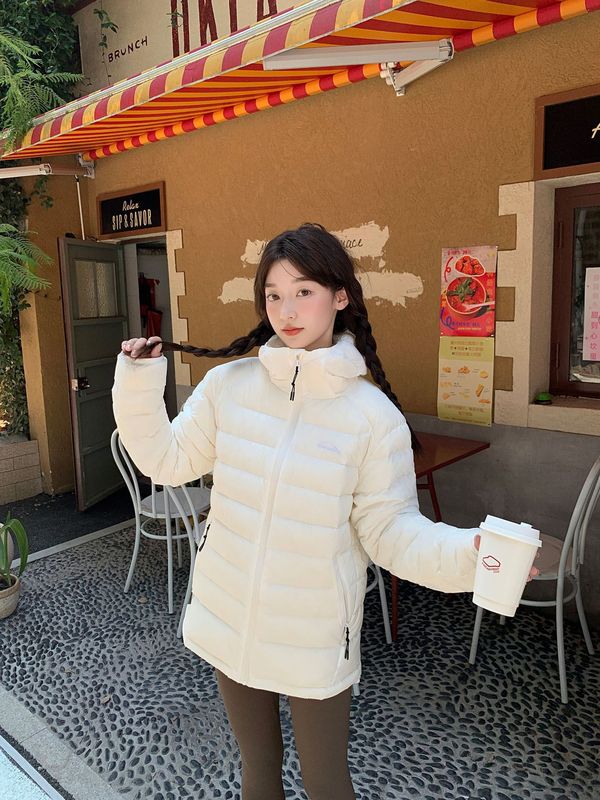 新国标绒子90%2025冬季新款轻薄连帽短款排骨羽绒服男女情侣款潮|undefined