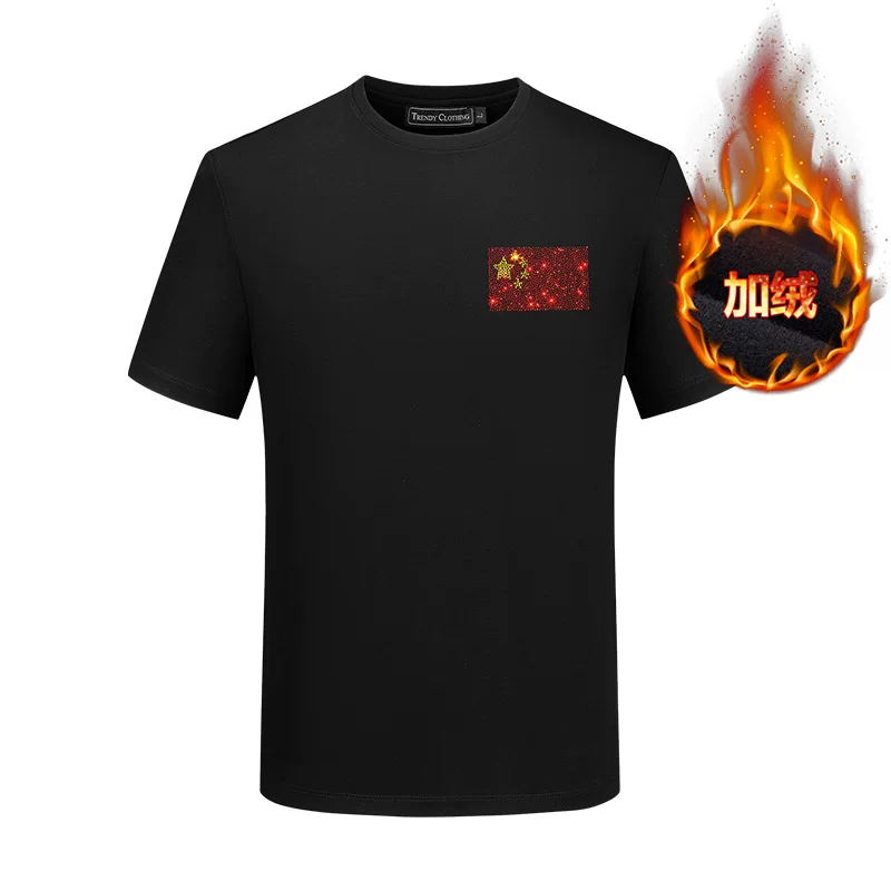 天乐斯威 Tide, fleece base body-friendly short sleeve T-shirt, plus size