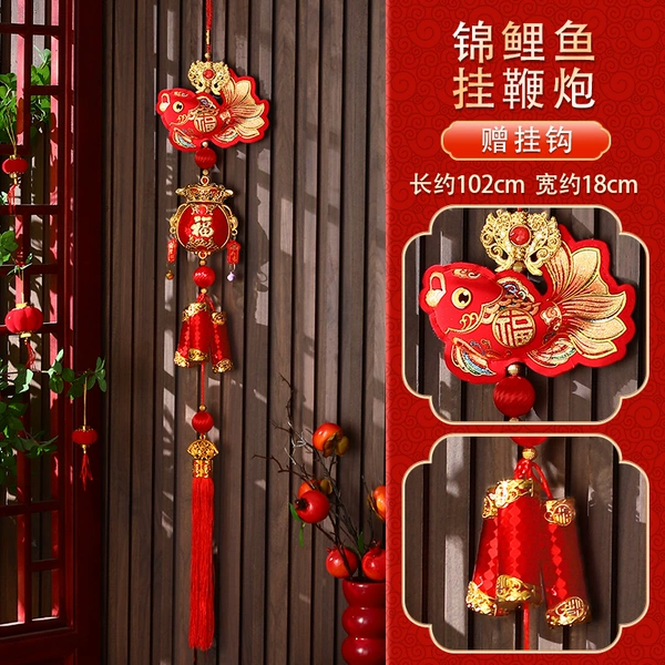 Koi fish hanging firecrackers