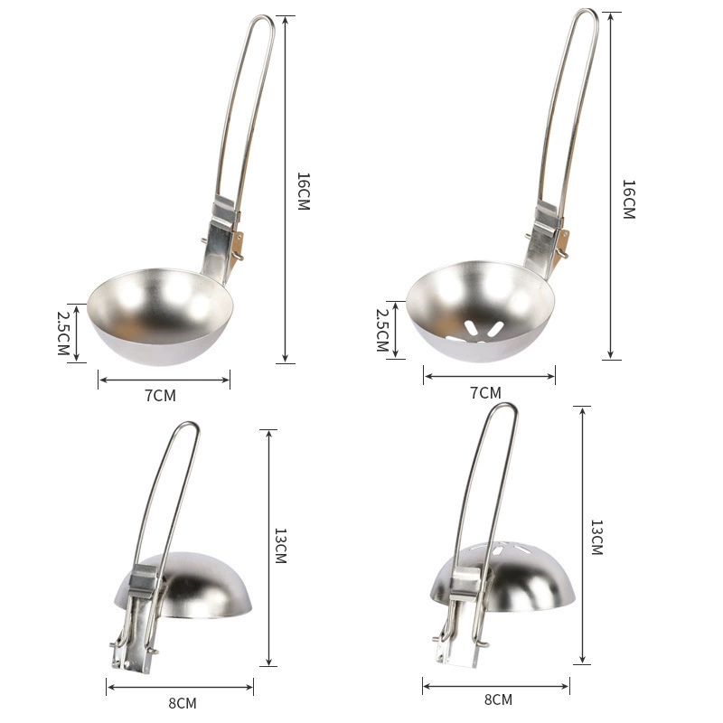 Travel handheld tableware stainless steel for camping, foldable set