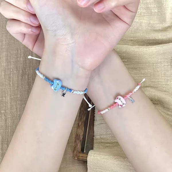 Handmade woven cat and fish bracelet for women, unique design with a high-end, light luxury feel, suitable for couples and close friends