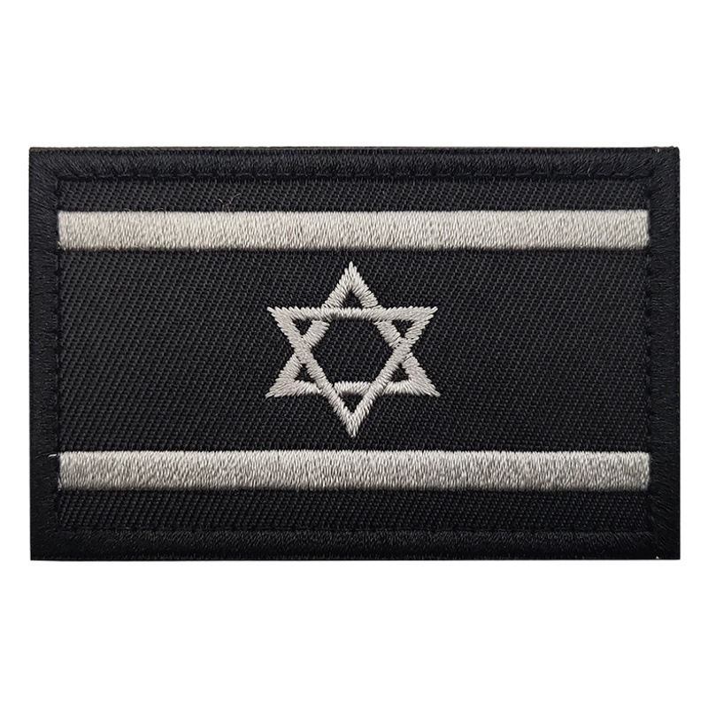 Bandera tailandesa en stock bandera asiática banderas israelíes Bandera de Israel pegatinas de tela brazalete de Velcro parche bordado