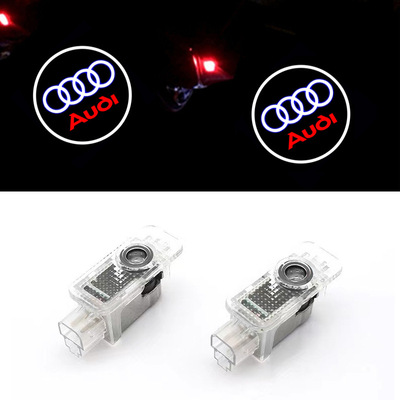 适用于奥迪迎宾灯AUDI双接口汽车led照地镭射灯车门投影灯 LOGO灯