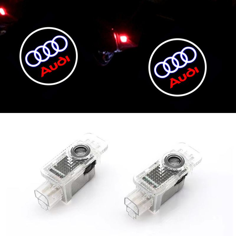 适用于奥迪迎宾灯AUDI双接口汽车led照地镭射灯车门投影灯 LOGO灯