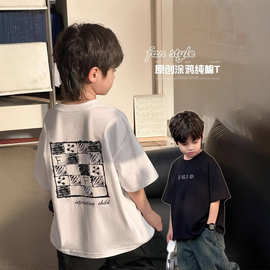 童装男童t恤短袖夏装2026新款儿童纯棉上衣男孩夏季中大童痞帅潮