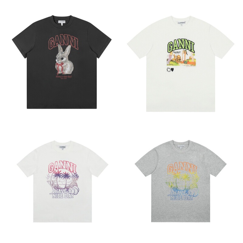 Cross-Border High-End Version of the New Niche Designer Letter-Printed Round-Neck Pure Cotton Casual Short-Sleeve T-Shirt, Available for Dropshipping
