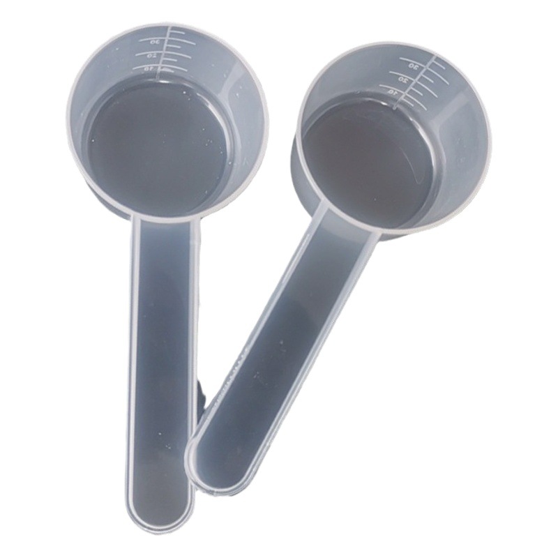 Factory plastic 20/25/30g 50/60ml milk powder spoon wholesale with ml scale kitchen baking spoon