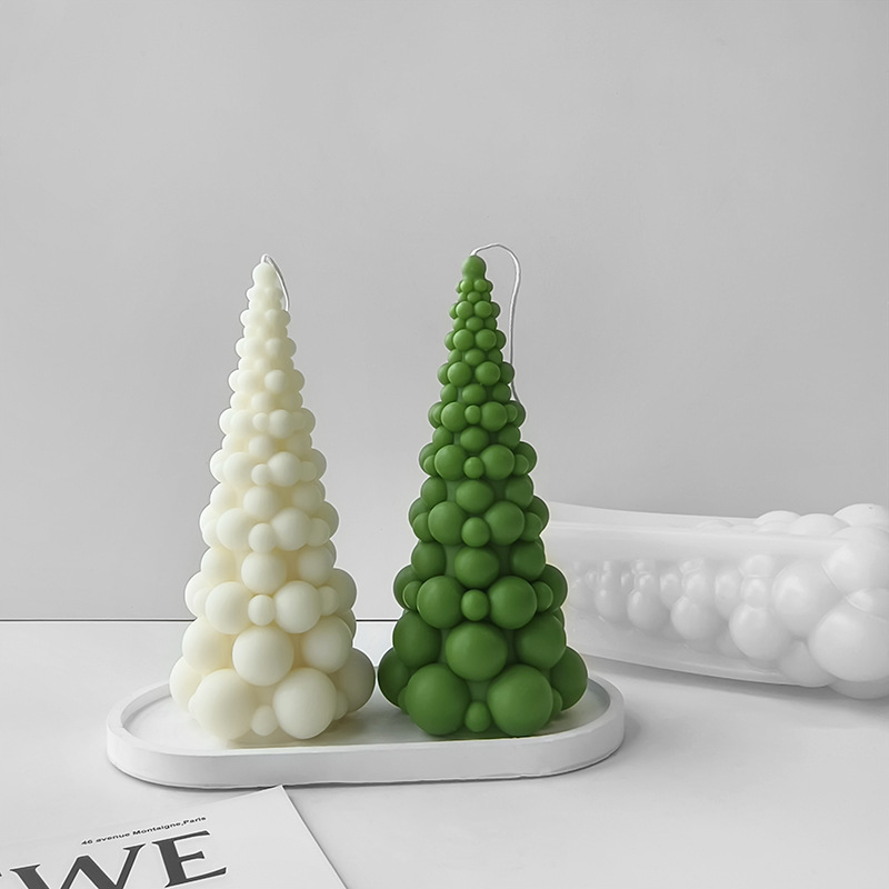 Jiahui grande burbuja árbol de Navidad molde de vela DIY decoración de Navidad molde de silicona