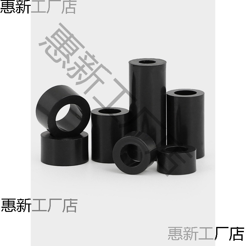 黑色尼龙隔离柱ABS直通垫柱套管圆体间隔垫圈m2M3M4M5M6M8M10宣旭
