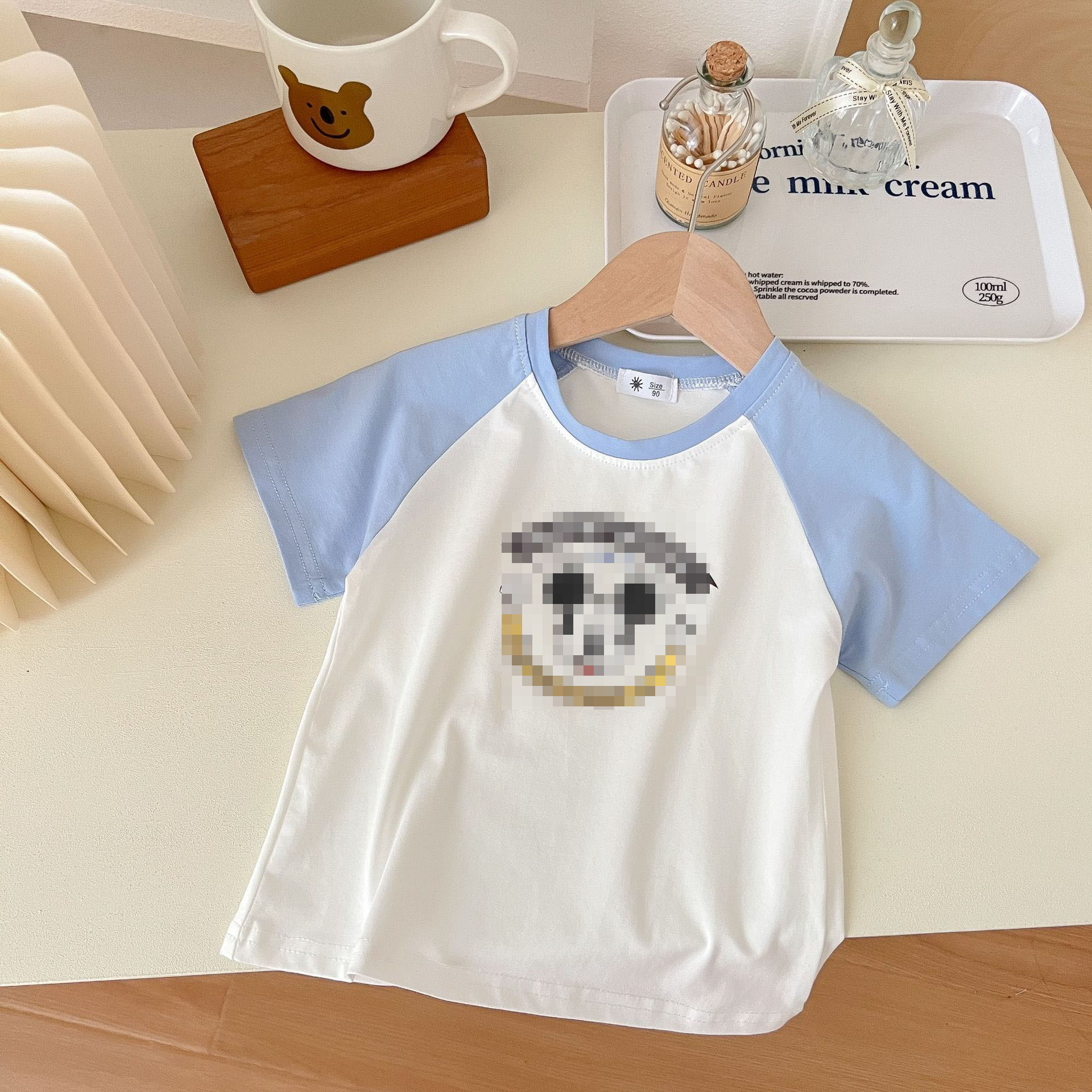 Niños y niñas verano manga corta 2023 verano nuevo slim fit versátil casual estilo occidental de los niños de verano manga corta superior