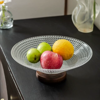 简约水果盘客厅家用法式玻璃糖果盘果盘高颜值糖果零食收纳摆放盘