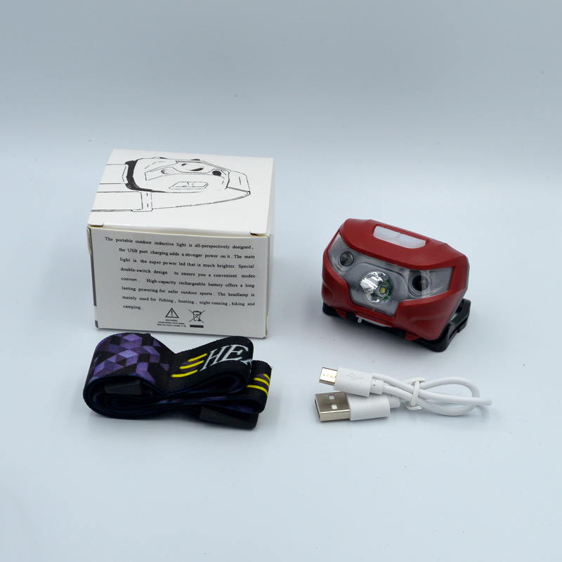 Modelo de inducción rojo: luz fuerte, duración de la batería 10 horas-1200 mAh-5 vatios