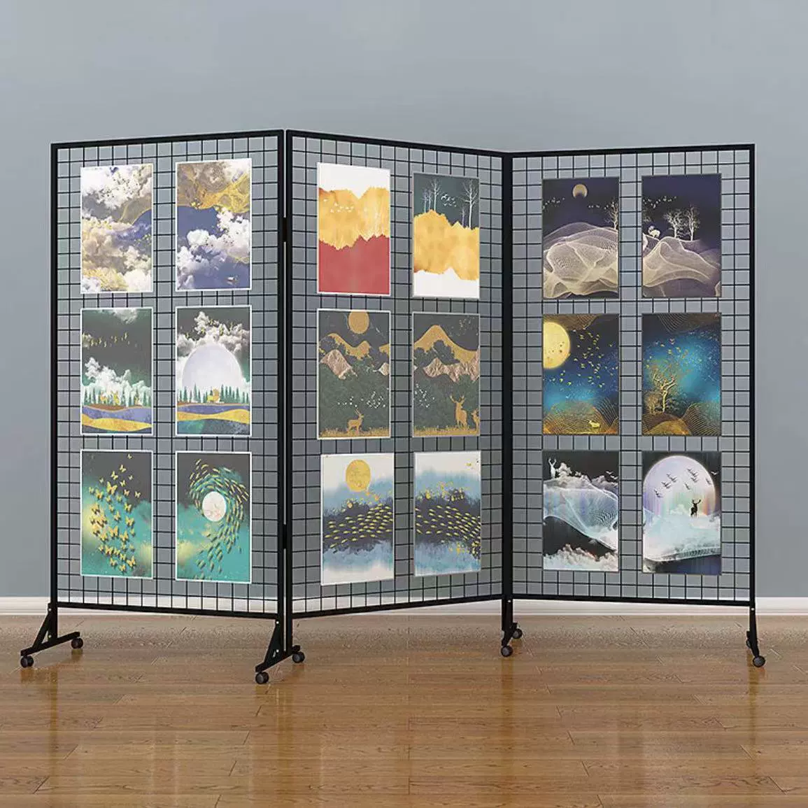 Выставка 65 картин, выставочные работы, детский сад, 35 выставочных стендов, красивые сетки, коллекция каллиграфии, люди, складная уличная живопись