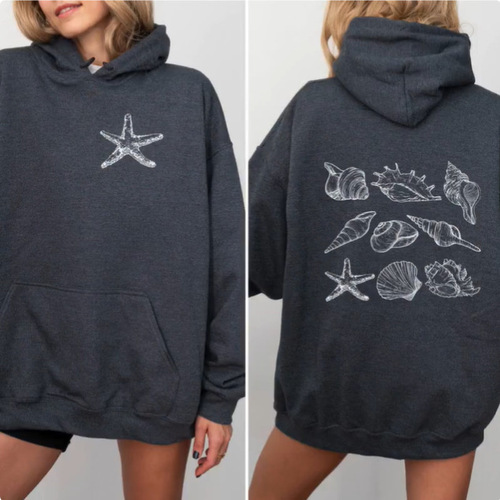 Coconut Girl Hooded Sweatshirt, the perfect gift for beach lovers and shell collectors