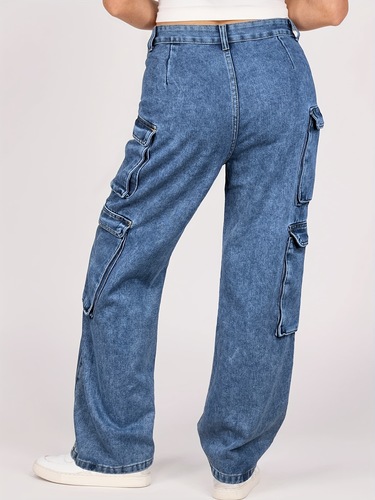8 Pockets Cargo Jeans 8 Pockets Women's Utility Cargo Jeans