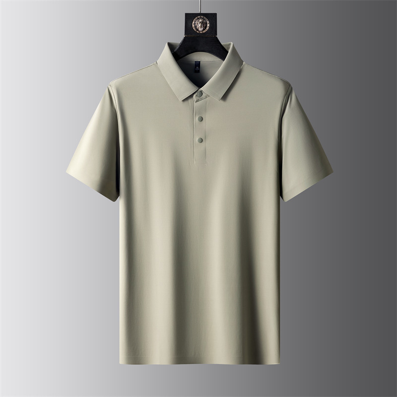 夏薄手高級ビジネスカジュアルストレッチラペルシャツTシャツビジネス半袖ポロシャツ作業服|undefined