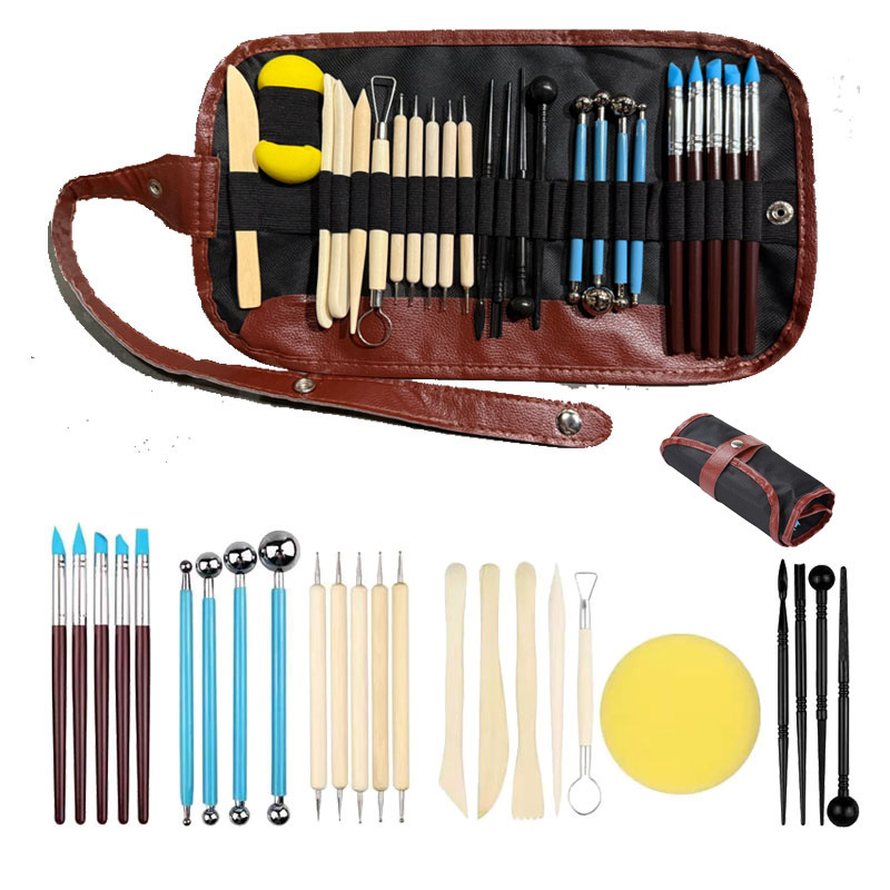 점토 도구 세트 25개/연필 가방 스타일