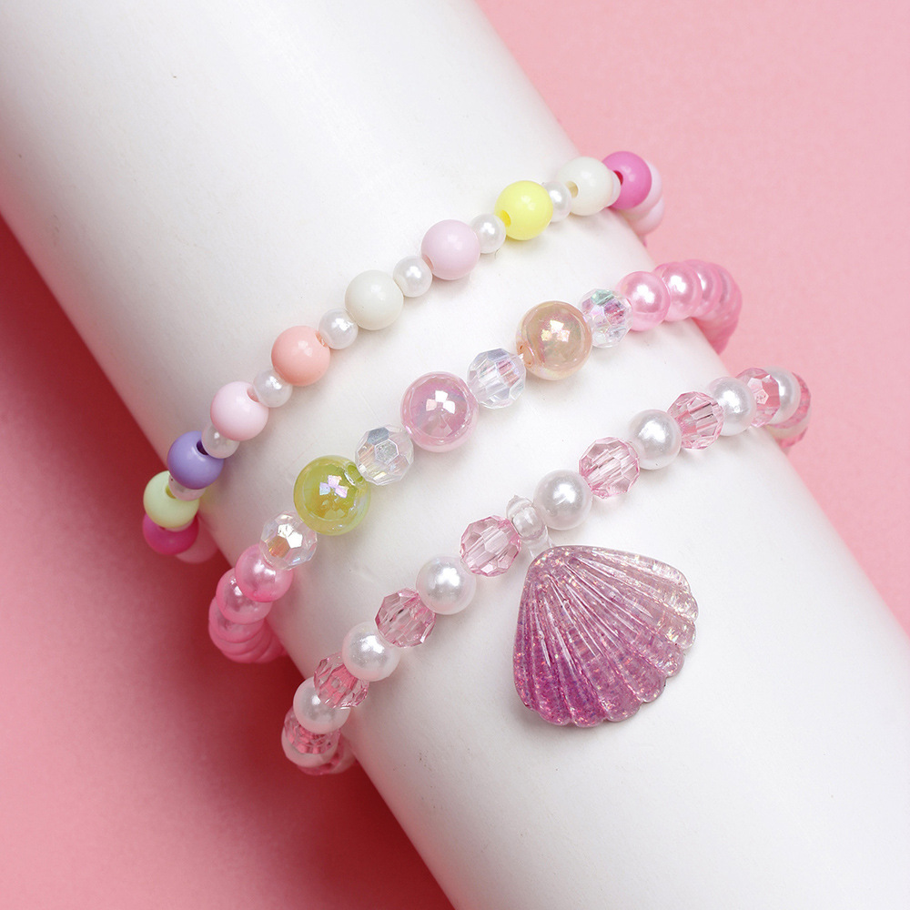 Fashion Shell Plastic Beaded Girl's Bracelets 3 Pieces display picture 2