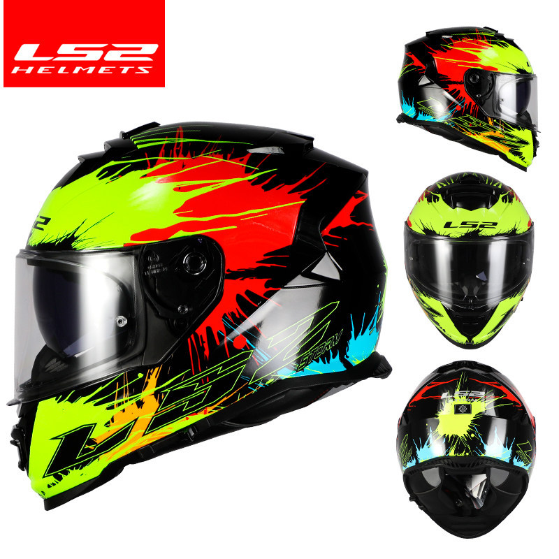 LS2 casco de la motocicleta anti-niebla casco completo hombres y mujeres doble lente motocicleta corriendo casco 3C certificación Four Seasons universal FF800