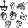 Retro one size ring, set, accessory, European style, punk style, wholesale