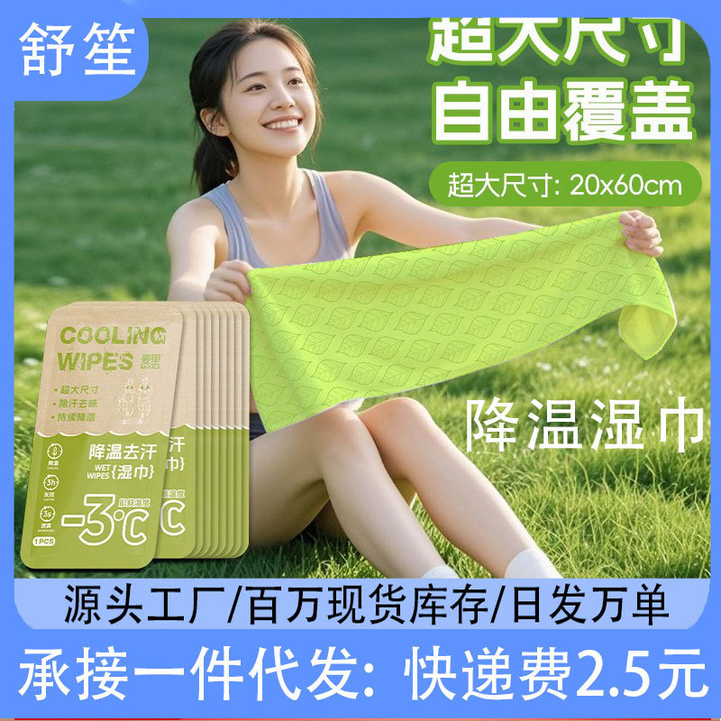 Cooling Wet Wipes for Sports and Outdoor Activities, Reusable Neck-Hanging Wipes, Summer Cooling Wipes, Refreshing Towels