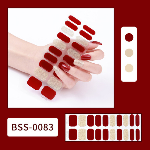 Internet celebrity gel nail stickers UV semi-cured phototherapy European and American nail stickers Amazon baked light nail stickers 20