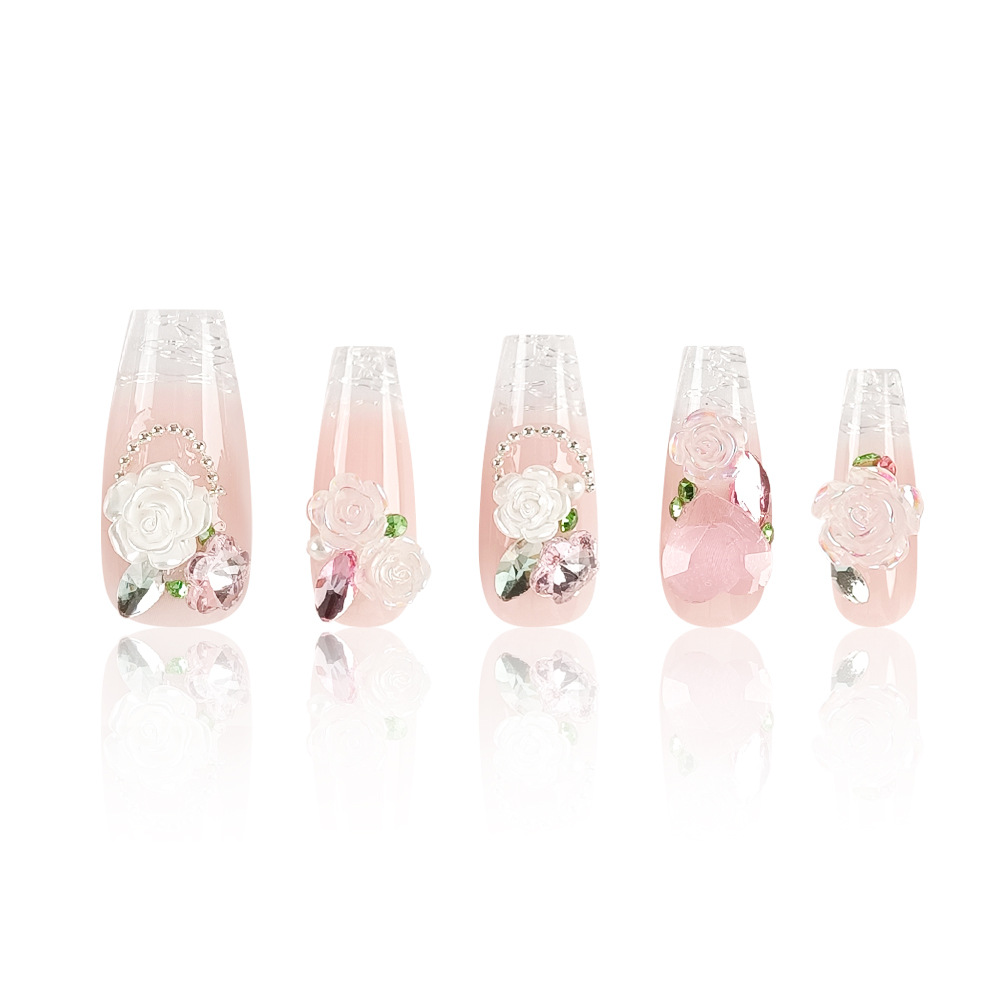 Inswind Advanced Phototherapy Hand Wear Uña Pure Rose Love Manicure Decimal Code 10 Pieces Uña Patches
