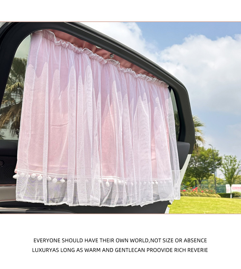 Blue Rain Simple Car Curtain Slide Rail Embedded Baby Sun Protection and Heat Insulation Car Sunshade Window Sunshade Side Shield
