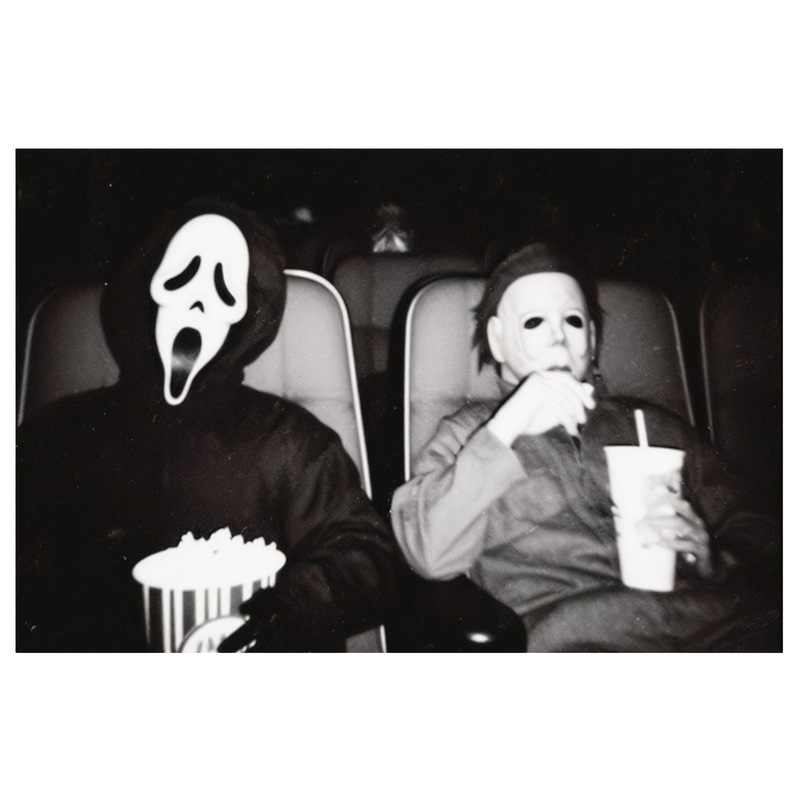 Horror Movie Feature Miles Canvas Wall Art Black and White Halloween Decoration for Movie Enthusiasts Horror Films