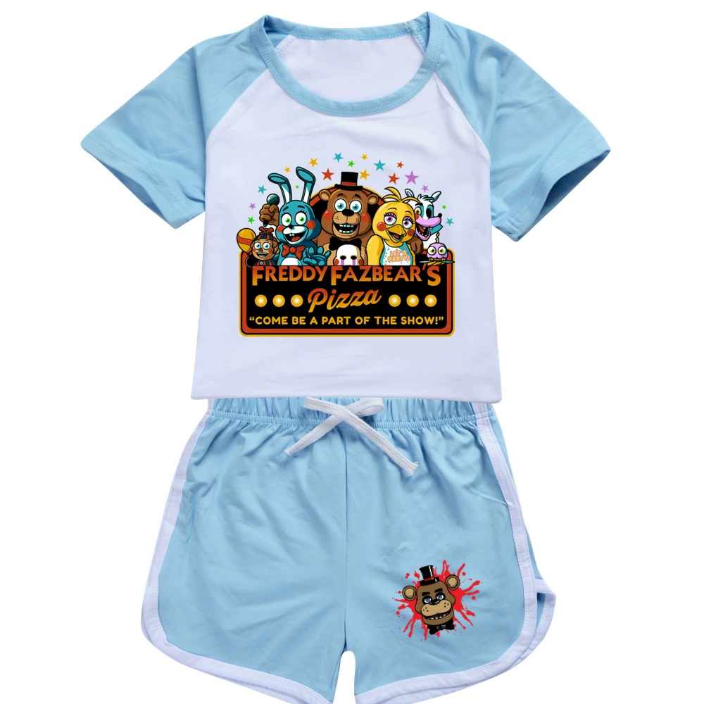 clothing set dye	 Fnaf Shorts Summer Baby Clothes Suit Children Boys Girls Cartoon T-shirt Shorts 2pcs/set Toddler Casual Clothing Kids Tracksuits disney clothing sets