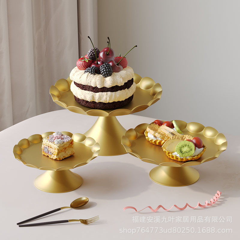 3 PCs metal cake stand suit dessert tray display wedding birthday party decoration layered paper cup cake stand
