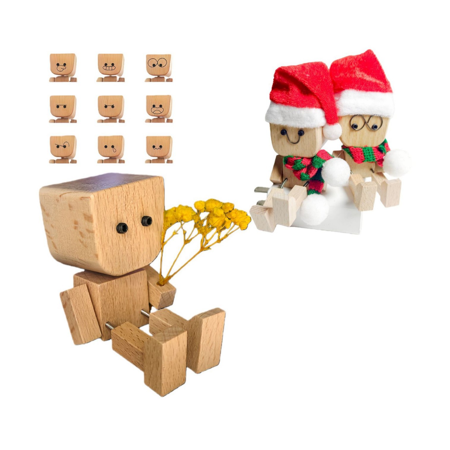 Salida de aire de coche clip de aromaterapia colgante de madera clip de perfume de nogal negro decoración de coche expansión de madera de incienso dibujos animados