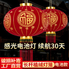 带杆2025新年植绒蛇福字新款春节年高档大门口灯笼阳台挂饰灯笼过