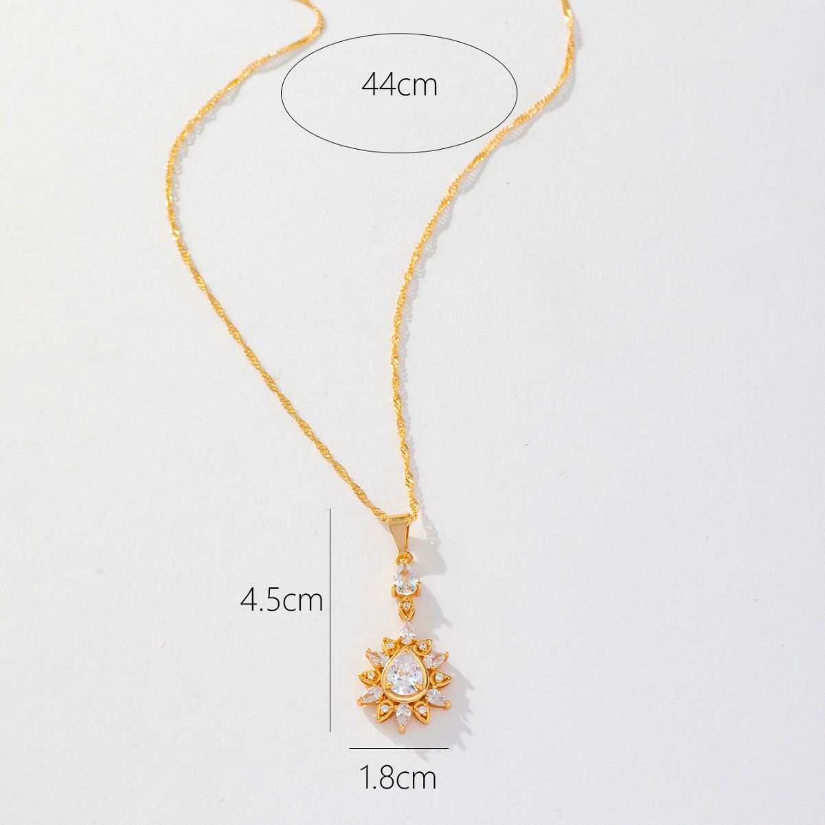 Xiyin transfronterizo nuevo cobre micro-combustible piedra ligera de lujo versátil simple instills colgante de gota de agua