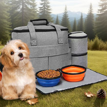 大容量狗粮猫粮背包宠物外出旅行包折叠零食包狗包猫包便携斜挎