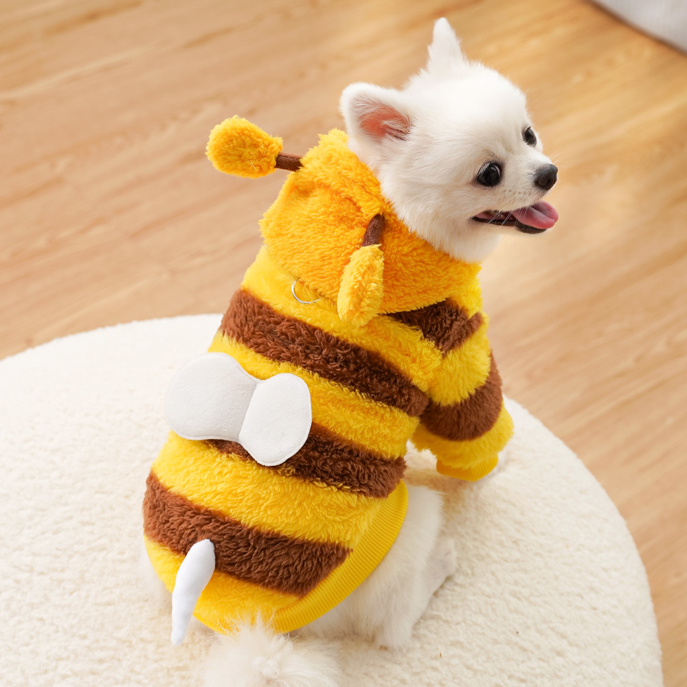 Dog cat clothing, autumn winter pet supplies, can be used pull bees and add plush to transform clothes_voghion.com
