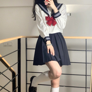 Jk Uniform Skirt Basic Genuine White Second and Third Grade Student School Uniform College Style Class Uniform Japanese Sailor Uniform