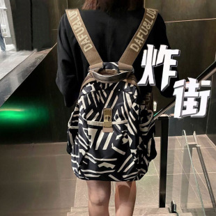 Backpack Women's New Letter Print Fashion Commuting Oxford Cloth Women's Backpack Casual Travel Bag
