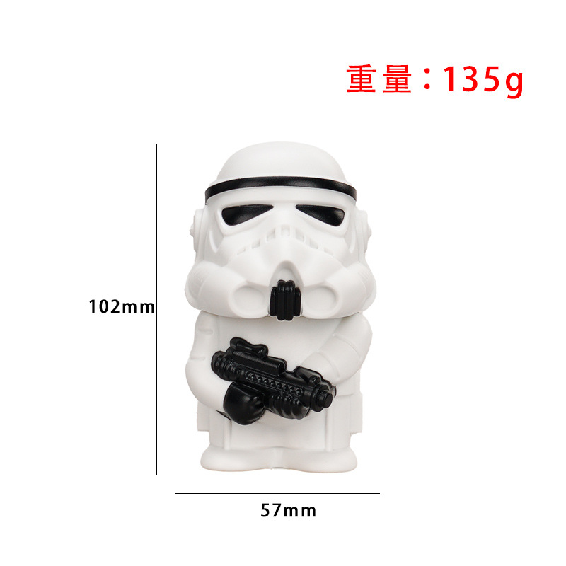 Nuevos productos transfronterizos Star Wars Black and White Soldado Blanco Samurai Molino de aleación de zinc Molino de humo de metal de tres capas Molino de humo image 7
