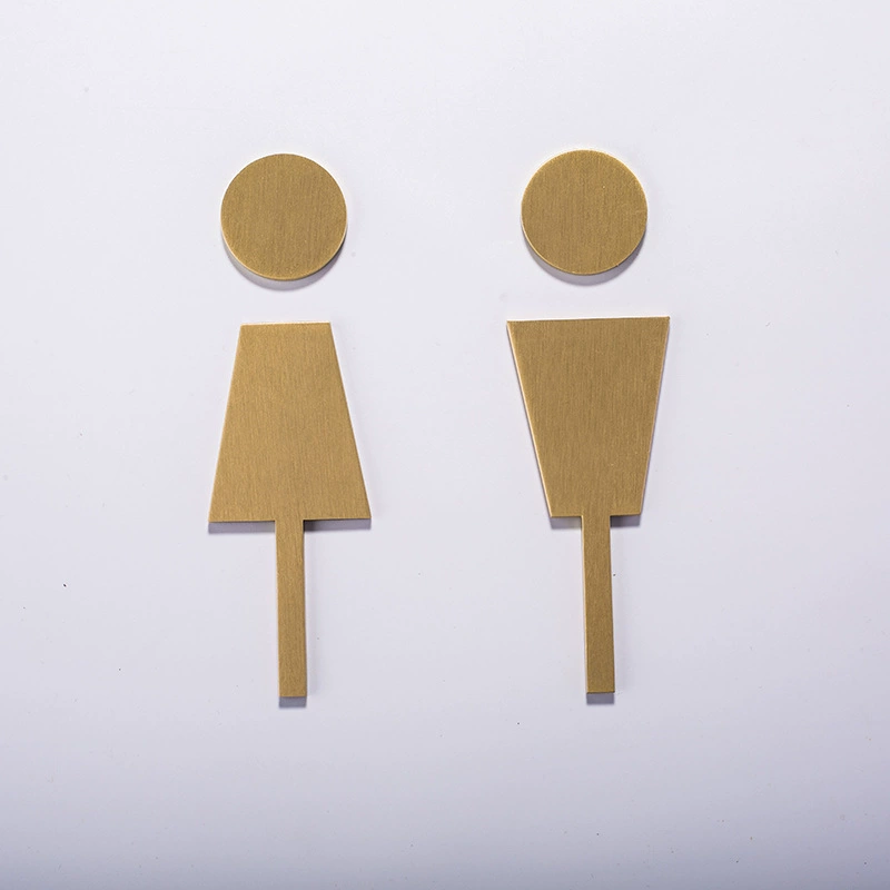 Латунный знак для туалета, креативный мужской и женский индикатор для туалета, дверной знак, простой указатель для туалета в отеле