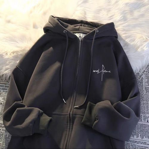 Lazy-style Hooded Sweatshirt Outerwear New Winter Loose Matchable Design Knit Top Trend Brand