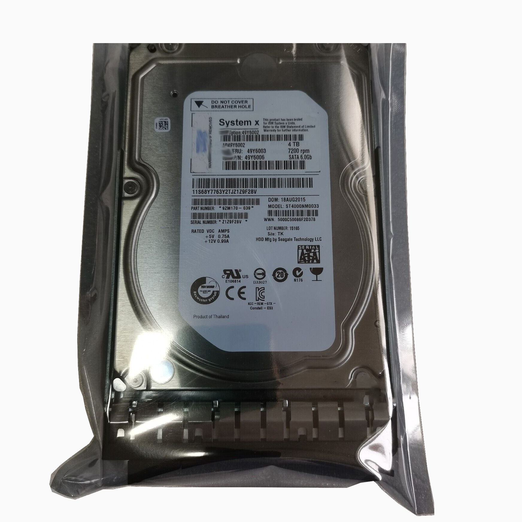 49Y6214 New 4Tb Ibx Sas 3.5inch Hdd Boxed Hard Drive