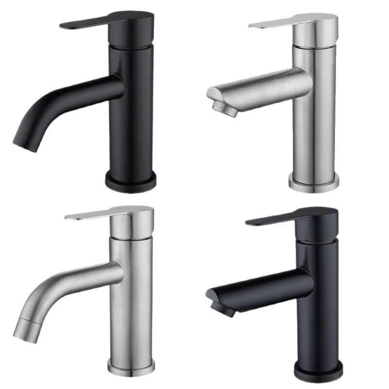 304 stainless steel single hole home school engineering washbasin hot and cold basin faucet stainless steel hot and cold faucet