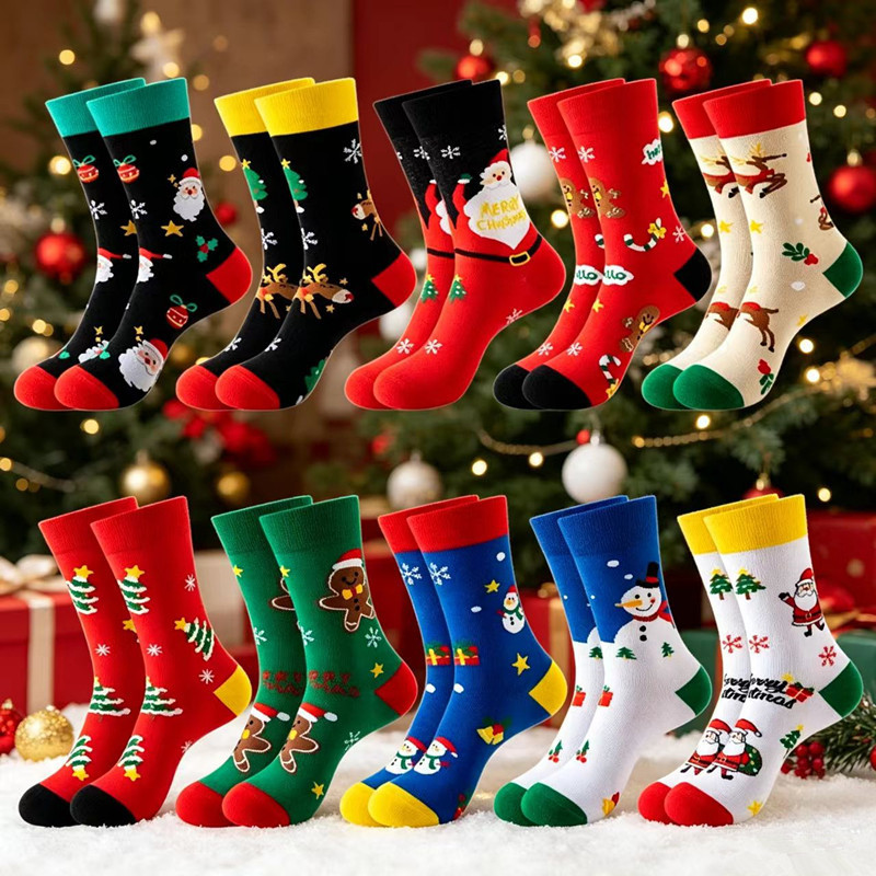 2025 Ready-Made Socks Wholesale Cross-Border Amazon Men's Christmas Socks 37-44 Size Mid-Calf Socks Trendy Long Cotton Christmas Socks 2025 Ready-Made Socks Wholesale Cross-Border Amazon Men's Christmas Socks 37-44 Size Mid-Calf Socks Trendy Long Cotton Christmas Socks