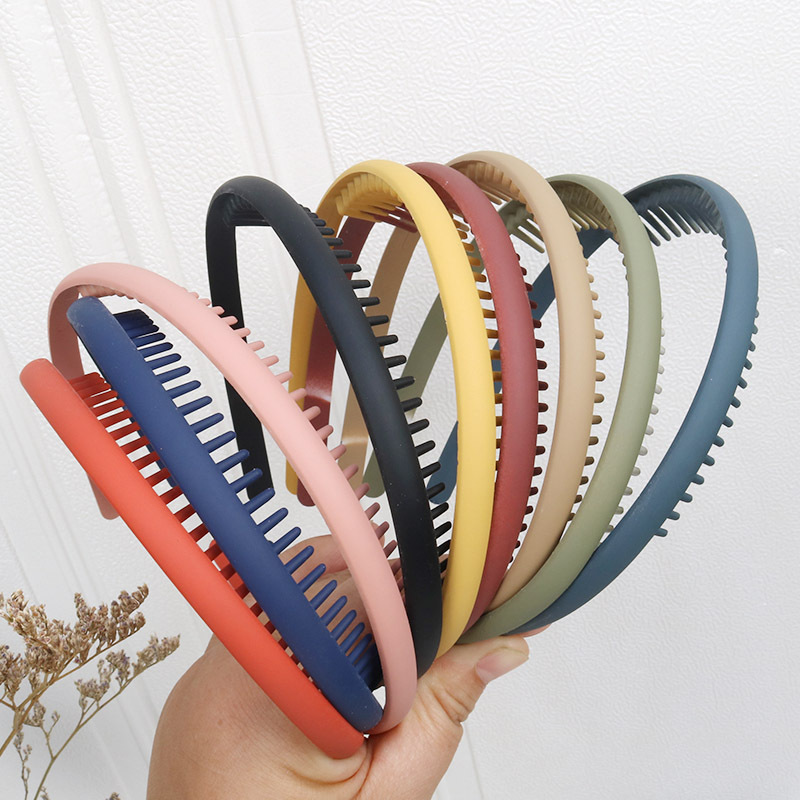 thumbnail image 4 of Diadema dentada esmerilada de color Morandi simple, estilo básico, lavado de cara, prensa para el cabello, diadema, horquilla coreana, accesorios para el cabello, diadema femenina, smog azul, 1 p, 4 of 4