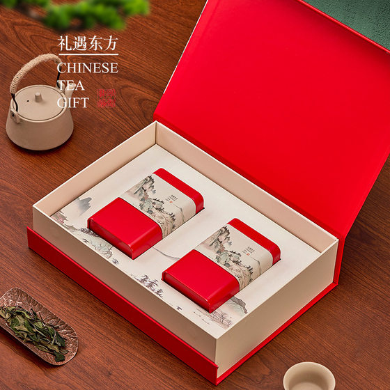 Box package 2 cans 4 cans half a Jin black tea green tea Biluochun Longjing spring tea annual gift tea packaging empty box