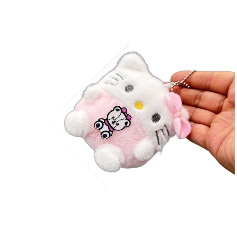 Monedero de Peluche Animado de Felpa Corta y Poliéster para Monedas y Auriculares