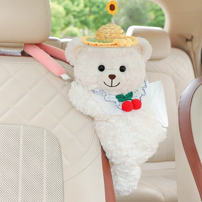 tissue hanging bag — Car tissue box/set - sunflower-straw-hat-white-bear-space-upgradesmooth-paper-extraction